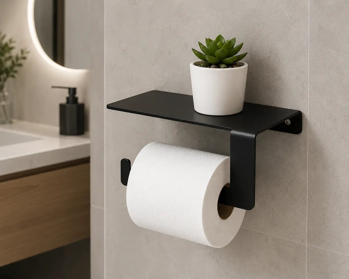 Toilet Paper Holder with Shelf